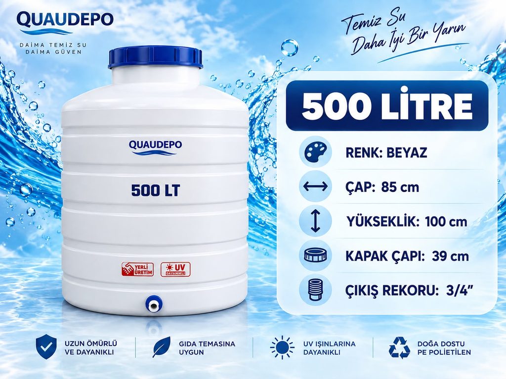 500 LİTRE DİKEY SU DEPOSU