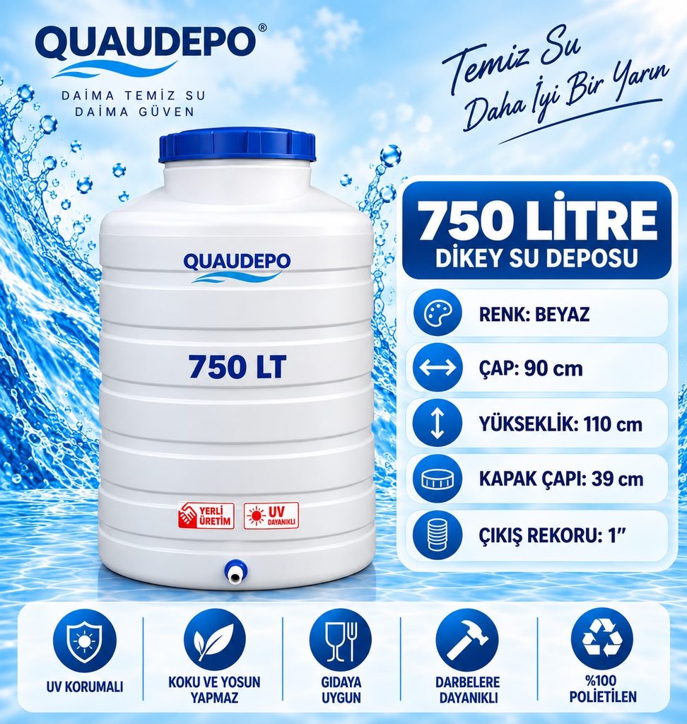 750 LİTRE DİKEY SU DEPOSU