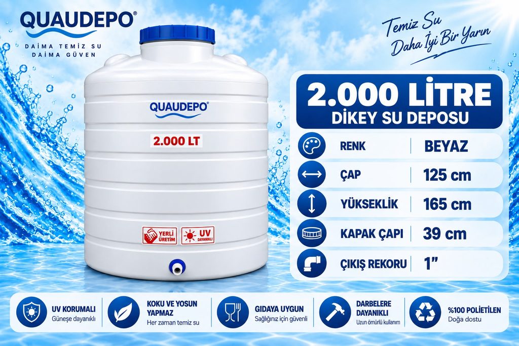 2000 LİTRE DİKEY SU DEPOSU