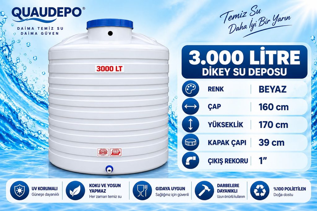 3000 LİTRE DİKEY SU DEPOSU