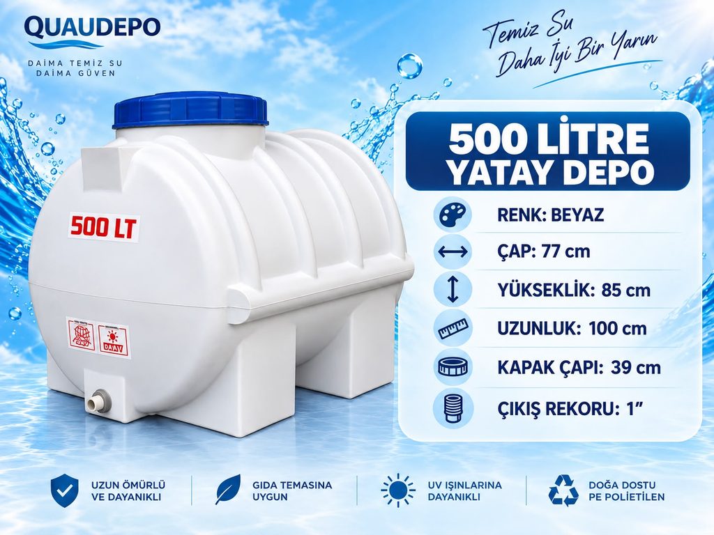 500 LİTRE YATAY SU DEPOSU